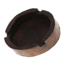 Southeast Asia Style Art Furnishing Brown Round Wooden Cigarette Ashtray for