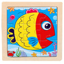 2x Wooden Animal Puzzle Baby Toldder Preschool Kids Early Education Toys