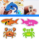 Kids Wooden Double Sided Magnetic Fishing Toys Kit+ 32pcs various sea a MKW