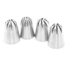 Cake Piping Tips Decorating Mouth Set 4 Pcs Steel  Baking Nozzle ToolB Hn