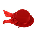 Ladies Mini Top Hat Fascinator Burlesque Millinery w/ Bowknot - Red Z6N7