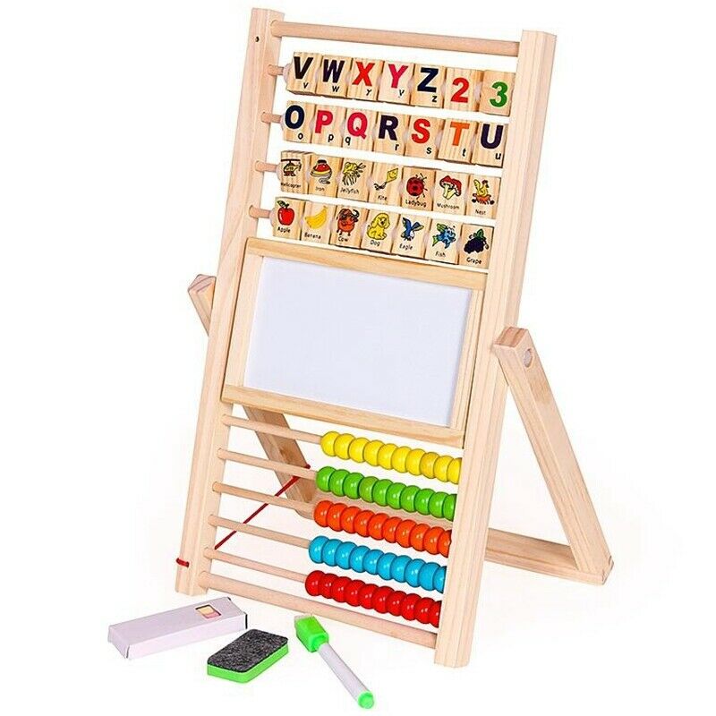 Multi-Function Abacus Learning Frame Wooden Counting Cognitive Board Childr X4K4