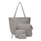 4pcs/set Shoulder Handbags Leather Women Crossbody Clutch Card Bags (Grey)