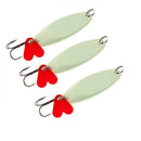 3Pcs Luminous Fishing Lures Metal Baits Spinner Baits Spoons Treble Hook 7g