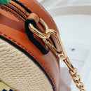 Women's straw bag Crossbody bag Woven bag Summer leisure bag Small round si