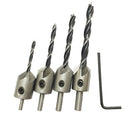 4x /Set Straight Shank Three-point Woodworking Countersink Drill Bit s KZY