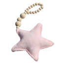 Wooden Beaded Pink Star Wall Hanging Ornament for Kids Nursery Room Decor