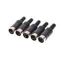 5pcs DIN male Plug 5 Pin Connector with Plastic Handle Adapters Cables  OZ FT