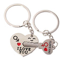 2pcs Zinc Alloy Heart I Love You Letter Key Chain Ring Valentine's Day Gifts