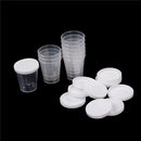 10x 30ml Plastic Lab Test Liquid Measuring Container Cups with Cap  ZAA