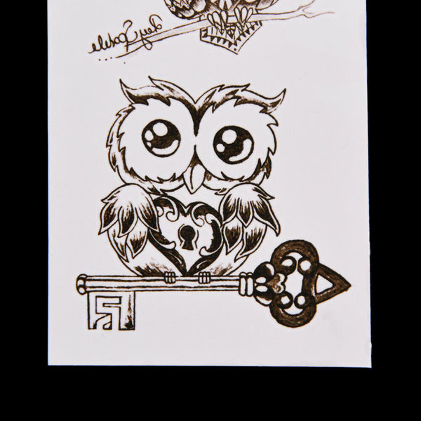 1X Makeup Cute Owl Tattoo Arm Body Art Waterproof Temporary Tattoo Stickers B.AU