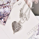 Fashion Heart Wings Stainless Steel Pendant Necklace Choker Women Jewelry Gif JR