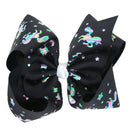 2 Pcs 8 Inch Large Girl Hair Bow Clip Colourful Hairpin Accessories Black