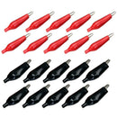 10 Pairs Insulated Covers Nickel-plated Steel Crocodile Clips--Black and Re