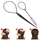 2PC Black Hair Tail Kit Styling Topsy Making Ponytail Styling Tool Braided JP45