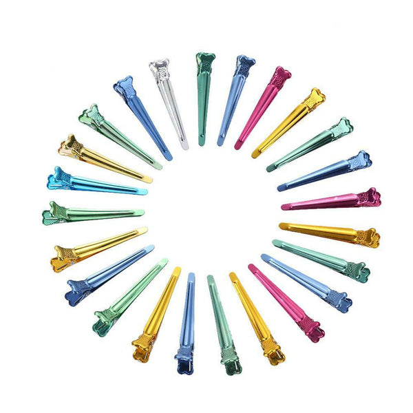 50pcs Colorful Single Prong Alligator Hair Clips Aluminum Flat Hairpins