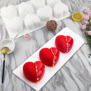 Diamond Heart Silicone Mold, 8 Cavities Non-stick Easy Release Heart Shaped Mold