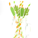 10X Cactus paper DIY straw Summer Party Decor Hawaiian Party green O9G5