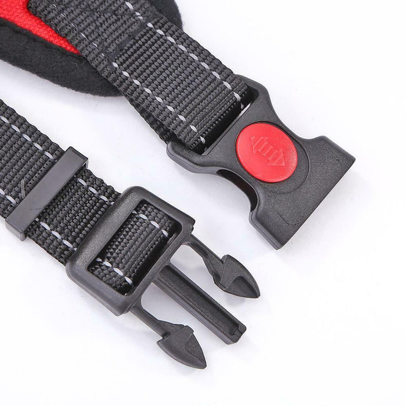 Adjustable Nylon Dogs Harness Vest for Puppy Chest Strap Pet Supply (Red)XL