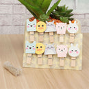 10x lovely color animal wooden clip photo paper craft diy clips with hemp OZ