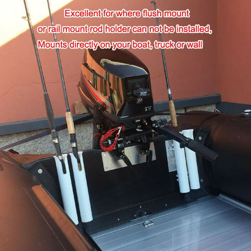 3pack Self Adhesive Boat Single Rod Holder Organizer Yacht Powerboat White