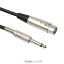 3P XLR Female Jack to 1/4" 6.35mm Male Plug Mono Microphone Adapter Cable