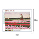 5D DIY Full Drill Diamond Painting Windmill Flowers Cross Stitch Embroidery