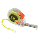 Plastic Housing Self Retract Measure Tape Rule 5M Yellow Orange Clear T6I5