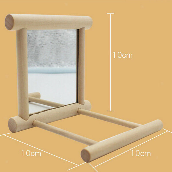 2x Parrot Cage Mirror Toys Bird Ladder Swing for Macaw African Greys Parakeet