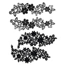 2 Pairs Lace Embroidered Floral Neckline Collar Trim Clothes Sewing Applique