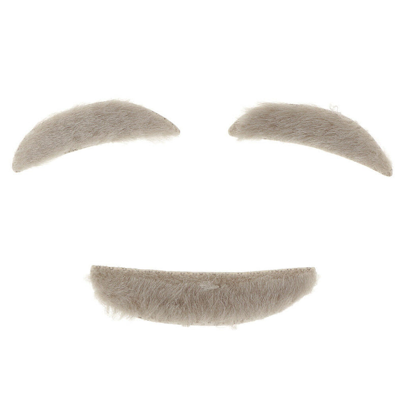 Funny Stylish Old Man Adhesive Eyebrows Mustaches Fancy Dress Costume Props