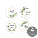 Greenery Frames Thank You Stickers / 4 Alternating Designs / 500 Thank You  N1L6