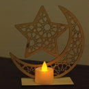Ramadan Wooden Eid Mubarak Decoration For Home Moon Islam Mosque Muslim Woo K1K3