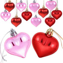 36 Pieces Heart Baubles Heart Shaped Valentine's Day Decorations Tree BaubleK3Q2