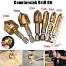 6x Durable 90 Degree HSS Chamfer Cutter Bit Chamfering Countersink Drill Bits uu