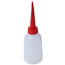 2 Pcs 100ml Red Plastic Tip Nozzle Lubricant Oil Squeeze Bottle Clear White