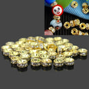 50Pcs 6mm Crystal Rhinestones Golden Tone Spacers Loose Beads Shining Jewelry