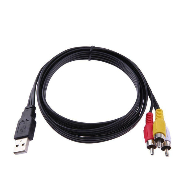 New 1.5M 5ft USB Male A to 3 RCA AV A/V TV Adapter Cord Cable Audio AV Cabl #gib