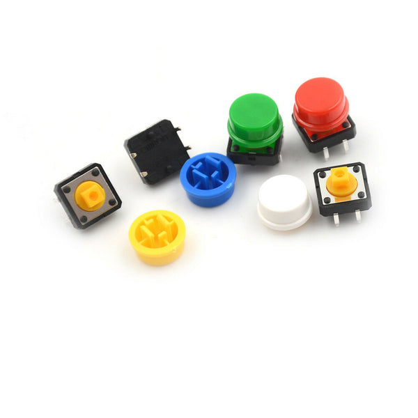 25Sets Momentary Tactile Push Button Touch Micro Switch4P PCB Caps12x12x7.3mm Gw