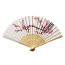 Hand Held Silk Folding Fans with Bamboo Frame, Cherry Blossom and Butterfli
