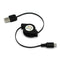 Black Micro Android USB 2.0 B Retractable Data Sync Charger Cable Cord  Phone