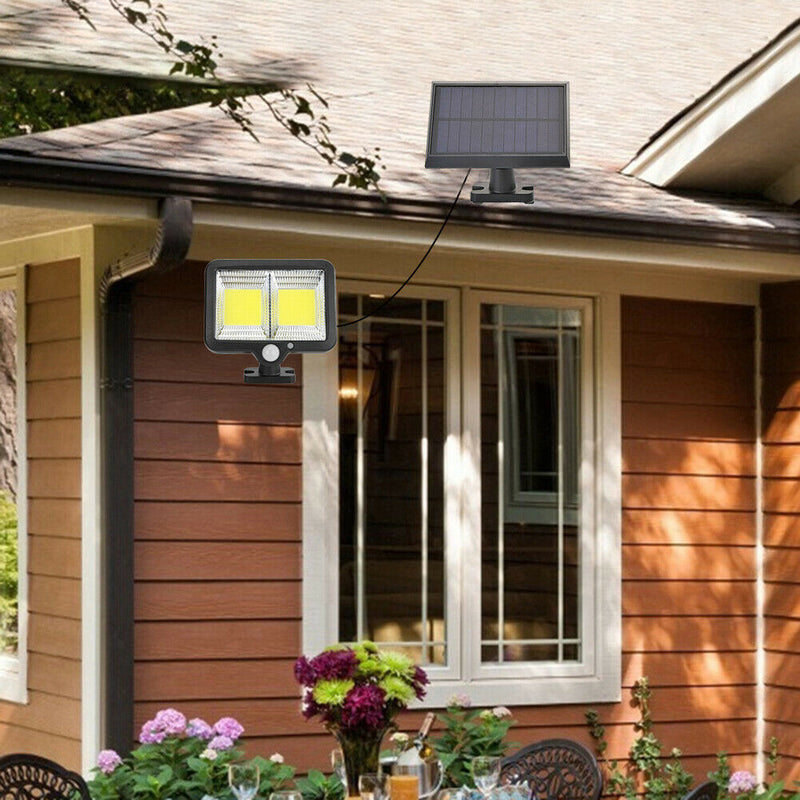 128 LED Solar Wall Light Motion Sensor Waterproof Yard Street Security Lamp