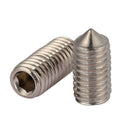 50pc M4 x (12-30mm) Cone Point Allen Socket Set Grub Screws Kit A2 304 Stainless
