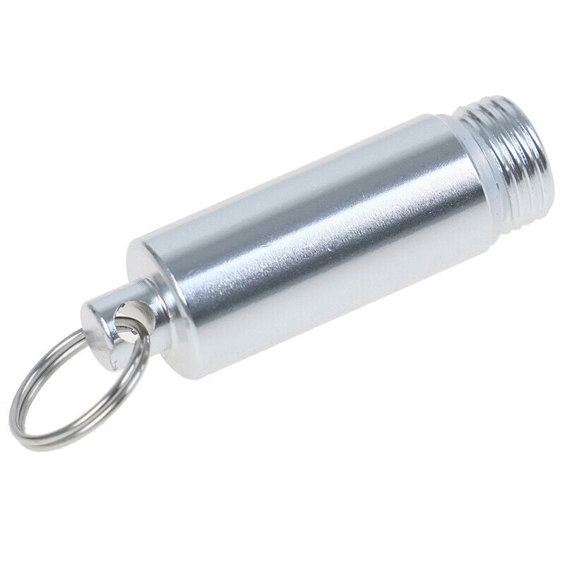 Aluminum Pill Box Case Capsule Shape Keychain Outdoor Waterproof Pill BoxBX