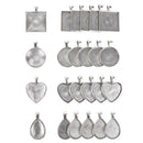48 Pendant Trays Teardrop Bright Glass Cabochon Dome Tiles DIY Jewelry Making LJ
