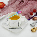 6 Pcs Coffee Teaspoons Guitar Spoon,Stainless Steel Colorful Dessert Spoon  L3F8
