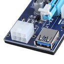 6 Pin PCI Express Riser Card 1x to 16x USB 3.0 Cable with Light for Miner