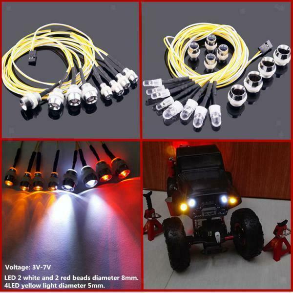 8 Pieces RC Car Parts Led LED Lamp Light Head Night Headlamp for RC Traxxas
