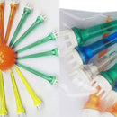 50pcs Mixed Color Plastic Crown Shape Claw Cushion Top Golf Tees 78mm  ME