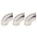 3Pcs Car 201 Stainless Steel 3inch 63mm 90 Deg Bendable Weld-On Exhaust Pipe